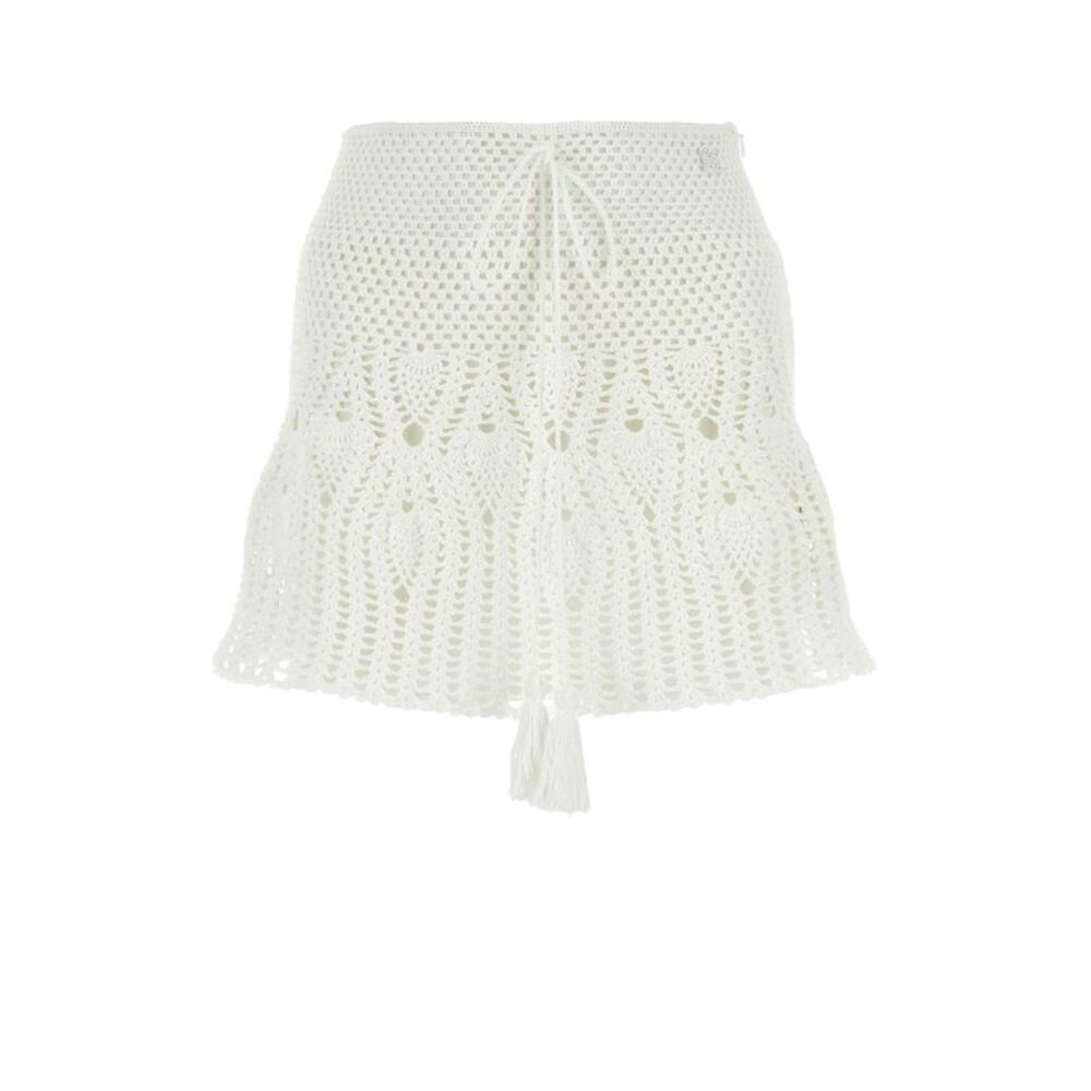 Loewe Paula's Ibiza Women White Crochet Paula S Ibiza Mini Skirt